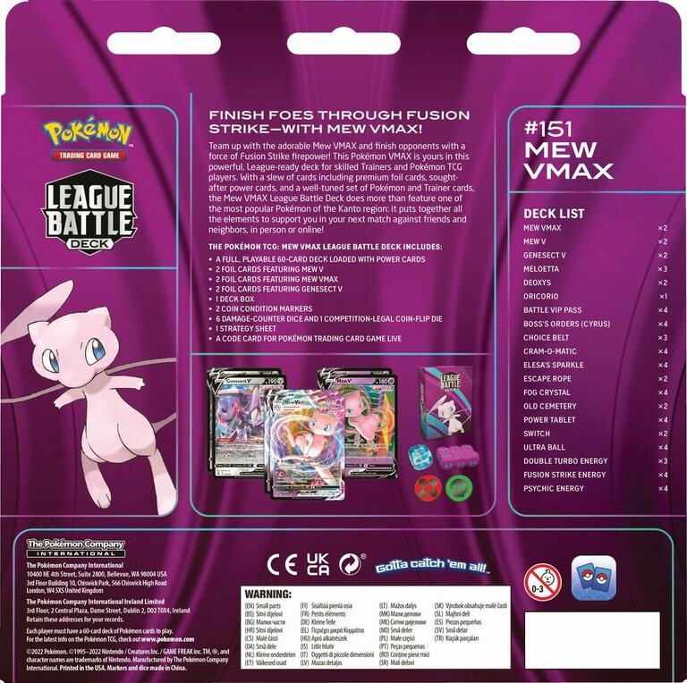 Pok Mon Kort Mew V Max Battle Deck Trading Card Game Se Tilbud