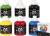 Akrylmaling Sæt - Primærfarver - Blank - 01 - 6X500Ml - A-Color