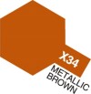Tamiya - Acrylic Mini - X-34 Metallic Brown Gloss 10 Ml - 81534