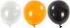 Sorte Orange Og Hvide Balloner - Runde - 10 Stk