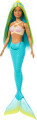 Barbie - Havfrue Dukke - Blå Og Grøn
