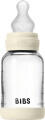 Bibs - Glass Baby Bottle Round Silicone 1 Pack 120 Ml Slow Flow - Ivory -