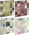 Mønstret Papir Blok - 25X25 Cm - 250 G - 24 Ark - Assorteret