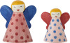 Bloomingville - Caramella Juleengle Figur Sæt - Stentøj - 2 Stk
