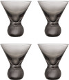 Bloomingville Cocktailglas - Corliss - Grå - Glas - Sæt Med 4 - 165 Ml