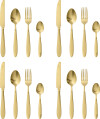 Bloomingville - Frea Guld Bestik Sæt - Rustfrit Stål - 16 Dele
