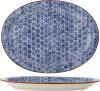 Bloomingville - Karine Serveringsfad - Blå - Stentøj - L 35 Cm