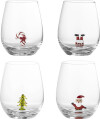 Bloomingville - Misa Drikkeglas - Juletema - Klar Glas - Sæt Med 4