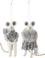 Bloomingville - Peo Juleornamenter - Mus - Grå - Uld - 2 Stk