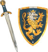 Blue Noble Knight Set - Sword Shield In Box