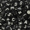Bogstavperler - A-Ø - Ø 7 Mm - Hulstr 1 2 Mm - Sort - 165 G