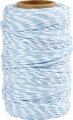 Bomuldssnor - Tykkelse 1 1 Mm - Hvid Lys Blå - 50 M
