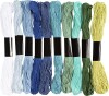 Broderigarn - Tykkelse 1 Mm - Blågrøn Harmoni - 10X8 M