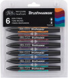 Winsor Newton - Brushmarker Tusser - Rich Tones - 6 Farver