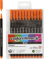 Fineliner Tusch - Tykkelse 0 6-0 7 Mm - Orange - 12 Stk