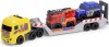Dickie Toys - Biltransporter Lastbil Legetøj Med Brandbil Og Politibil