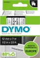 Dymo - D1 Label Tape - 12 Mm X 7 M - Black On White - Sort På Hvid