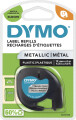 Dymo - Dymo Letratag Plastiktape - Sort På Metallic Sølv - 12Mm X 4M