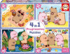 Educa - Capyfun 4-In-1 Progressive Puzzles - 20-40-60-80 Brikker