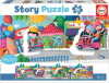 Educa - Story Puzzle - Puslespil - 26 Brikker - Køretøjer I Byen