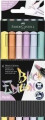 Faber-Castell - Black Edition - Brush Pen - Pastel Tusser - 6 Stk