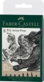 Faber-Castell - Artist Pens Tegnesæt - Sort - 8 Stk