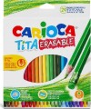 Carioca - Tita Erasable Farveblyanter Med Viskelæder - 24 Farver