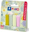 Fimo Soft - Ler Til Ovn - Grøn Gul Pink Multi - 4X25 G - Staedtler