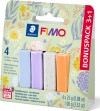 Fimo Soft - Ler Til Ovn - Blå Lilla Orange Multi - 4X25 G - Staedtler