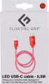 Floating Grip - Led Usb-C Kabel - 0 5 Meter - Rød