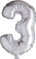Tal Ballon - Folie - 3 - Sølv - H 41 Cm