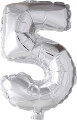 Tal Ballon - Folie - 5 - Sølv - H 41 Cm