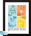 Framed Print Pikachu Kanto Starters - 305 X 406 Cm