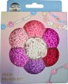 Glasperlemix 90G Pinklillahvid Elastik Ophæng - Pearl N Fun