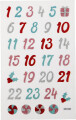 Juleklistermærker - Glimmer - 24 Kalendertal