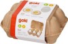 Goki Æg Med Velcro I Bakke - 6 Stk - Assorteret