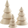 Juletræer I Træ - Julepynt - H 5 7 5 10 Cm - 3 Stk