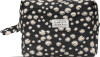 Karen - Stor Toilettaske Med Broderede Margueritter - Sort - Large