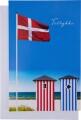 Kort Med Kuvert - 11X17 Cm - Badehuse Med Fla - Scanseason