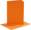 Kort Og Kuverter - 10 5X15 Cm - 11 5X16 5 Cm - Orange - 6 Sæt