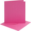 Kort Og Kuverter - 15 2X15 2 Cm - 16X16 Cm - Pink - 4 Sæt