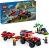 Lego City - Firhjulstrukket Brandbil Med Redningsbåd - 60412