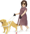 Lundby - Dukke Med Blindstok Og Hund