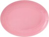 Lyngby Porcelæn - Rhombe Color Ovalt Serveringsfad 28 5X21 5 Cm - Rosa