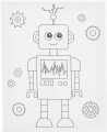 Malerlærred Med Print - Robot - D 1 6 Cm - Str 24X30 Cm - 360 G - 1 Stk