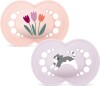 Mam - Original Natural Rubber Pacifiers - Pink - 6-16 Months
