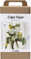 Maxi Diy Kit Crepepapir - Blomsterbuket - Lys Grøn - Mørk Grøn -