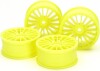 M-N 18-Spoke Wheels 24Mm Offset 0 Yellow 4Pcs - 54852 - Tamiya