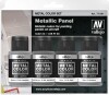 Vallejo - Metal Color Airbrush Maling Sæt - Metallic Panel - 4X32 Ml