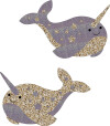 Mimi Lula - 2 Hårspænder - Large Magical Narwhale